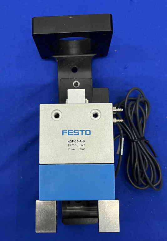 FESTO HGP-16-A-B 197545 W2 PNEUMATIC AIR PARALLEL GRIPPER & QTY 2 DEL-TRON N-1AC