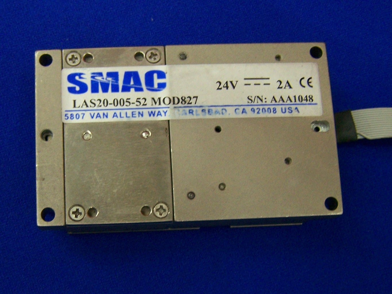 SMAC LAS20-005-52 MOD827 VCM ACTUATOR LINEAR 5mm STROKE 24VDC 2A