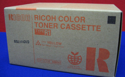 Cassette de toner Ricoh Type R1, boîte jaune estampillée 851101010, référence 888341
