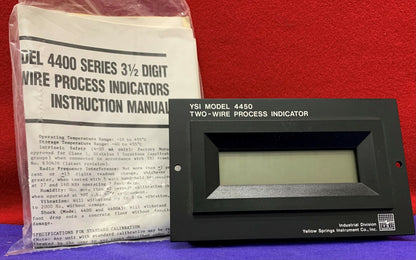 YSI YELLOW SPRINGS 4450 Two-Wire Process Indicator Panel 4450/SC/4-20 DISPLAY