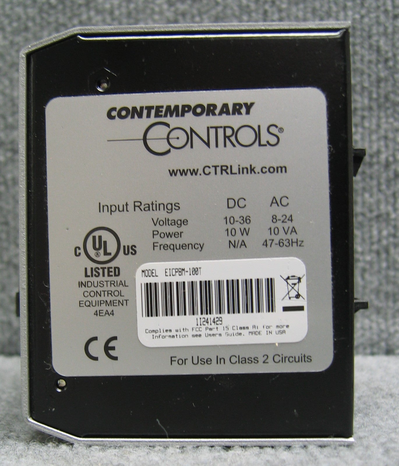 CONMUTADOR COMPACTO ADMINISTRADO DE 8 PUERTOS CRTLINK EICP8M-100T DE CONTEMPORARY CONTROLS