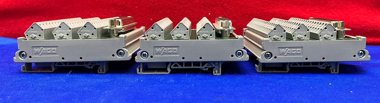 1 LOT QTY OF 3 - WAGO 50 Pin DIN RAIL MOUNT TERMINAL BLOCK