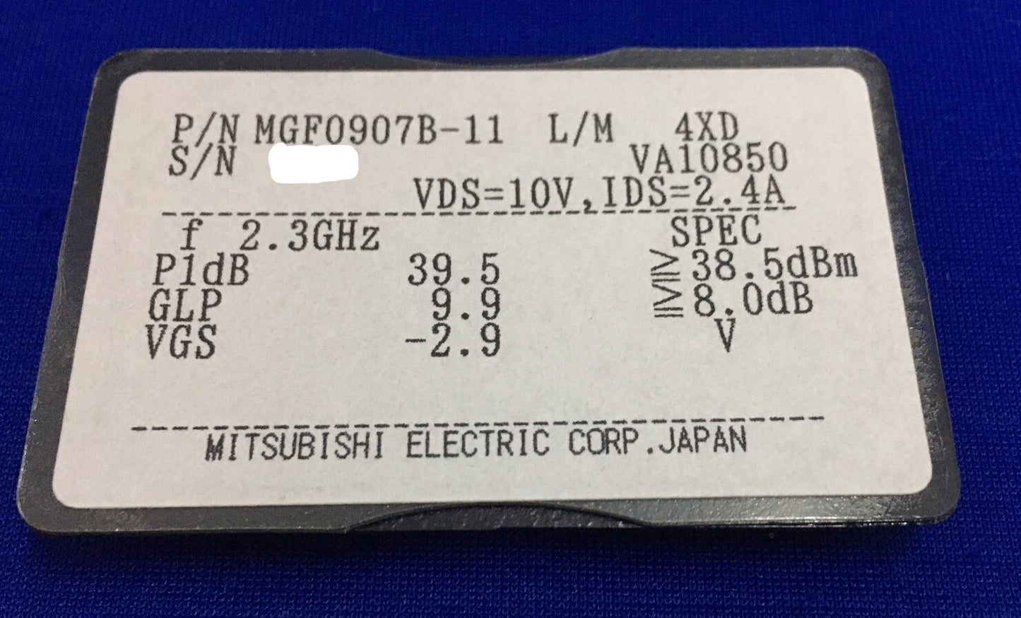 MITSUBISHI ELECTRIC MGF0907B-11 GaAs MICROWAVE FET FIELD EFFECT TRANSISTOR