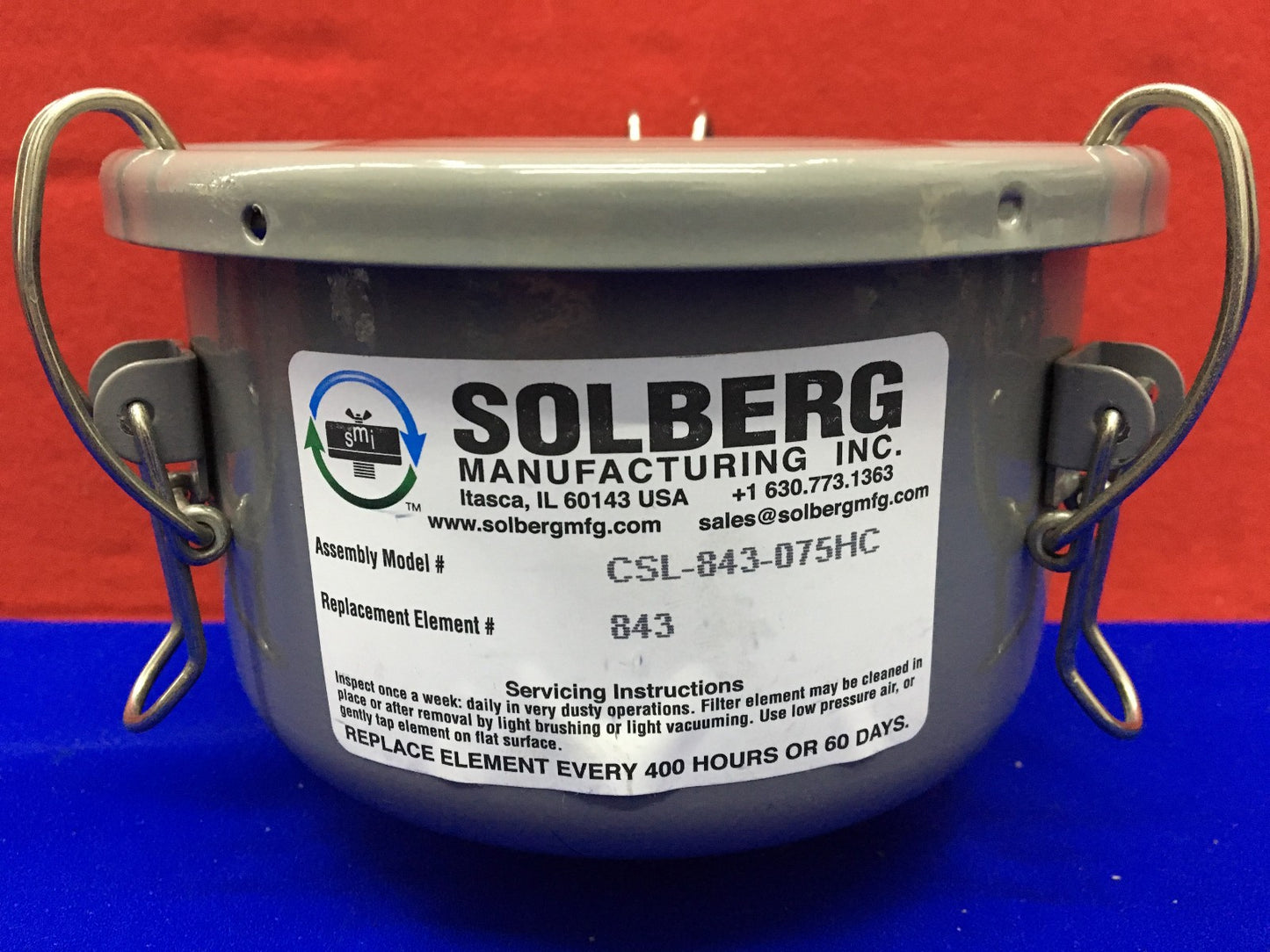 Solberg Carbon Steel Filter, No Filter Included, Model CSL-843-075HC