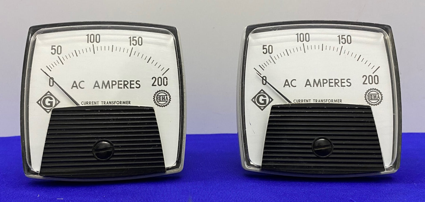 YOKOGAWA / BEHA AC AMPERES CURRENT TRANSFORMER 0-200 - 1 LOT QTY 2