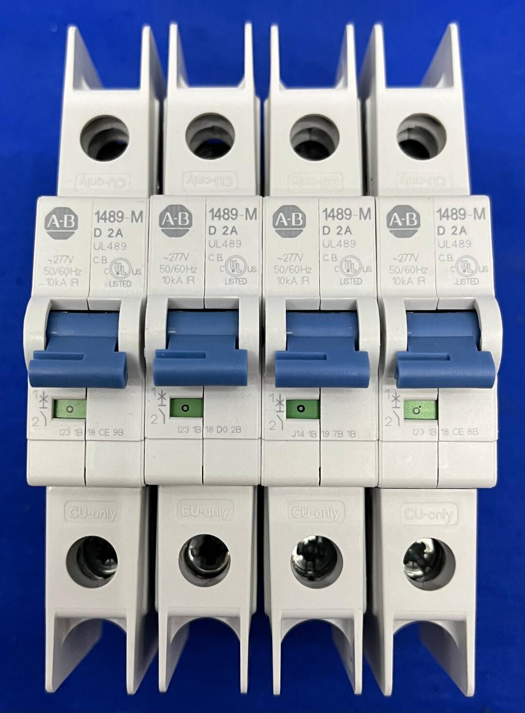 AB ALLEN BRADLEY 1489-M D 2A MINIATURE CIRCUIT BREAKER LOT OF 4