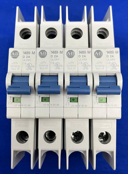 AB ALLEN BRADLEY 1489-M D 2A MINIATURE CIRCUIT BREAKER LOT OF 4