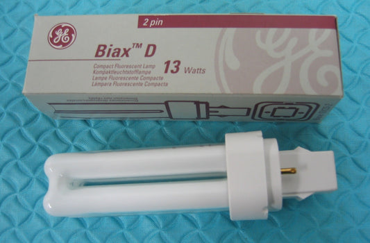GE BIAX D 13 WATTS BASE GX23-2  2 PIN  F13DBX23TH / SPX27  FLUORESCENT  BULB