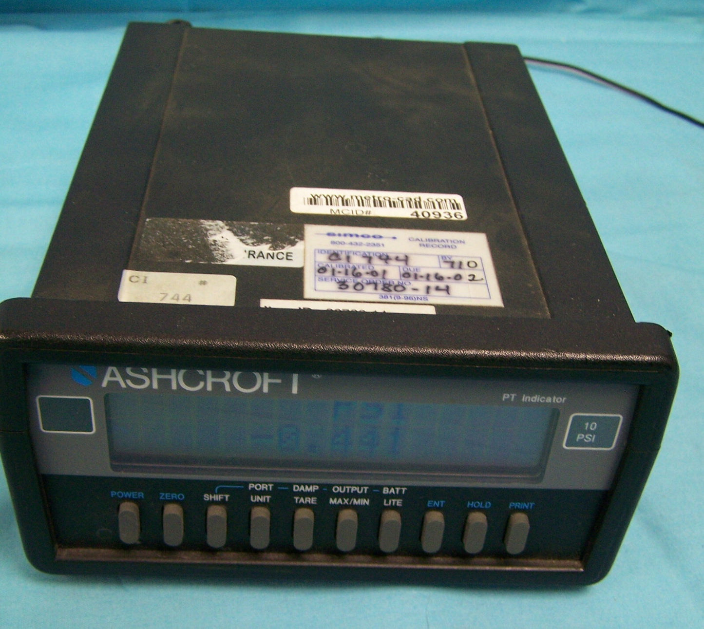 Ashcroft® PT DIGITAL PRESSURE INDICATOR BENCH TOP TEMP RANGE 32° to 120°F