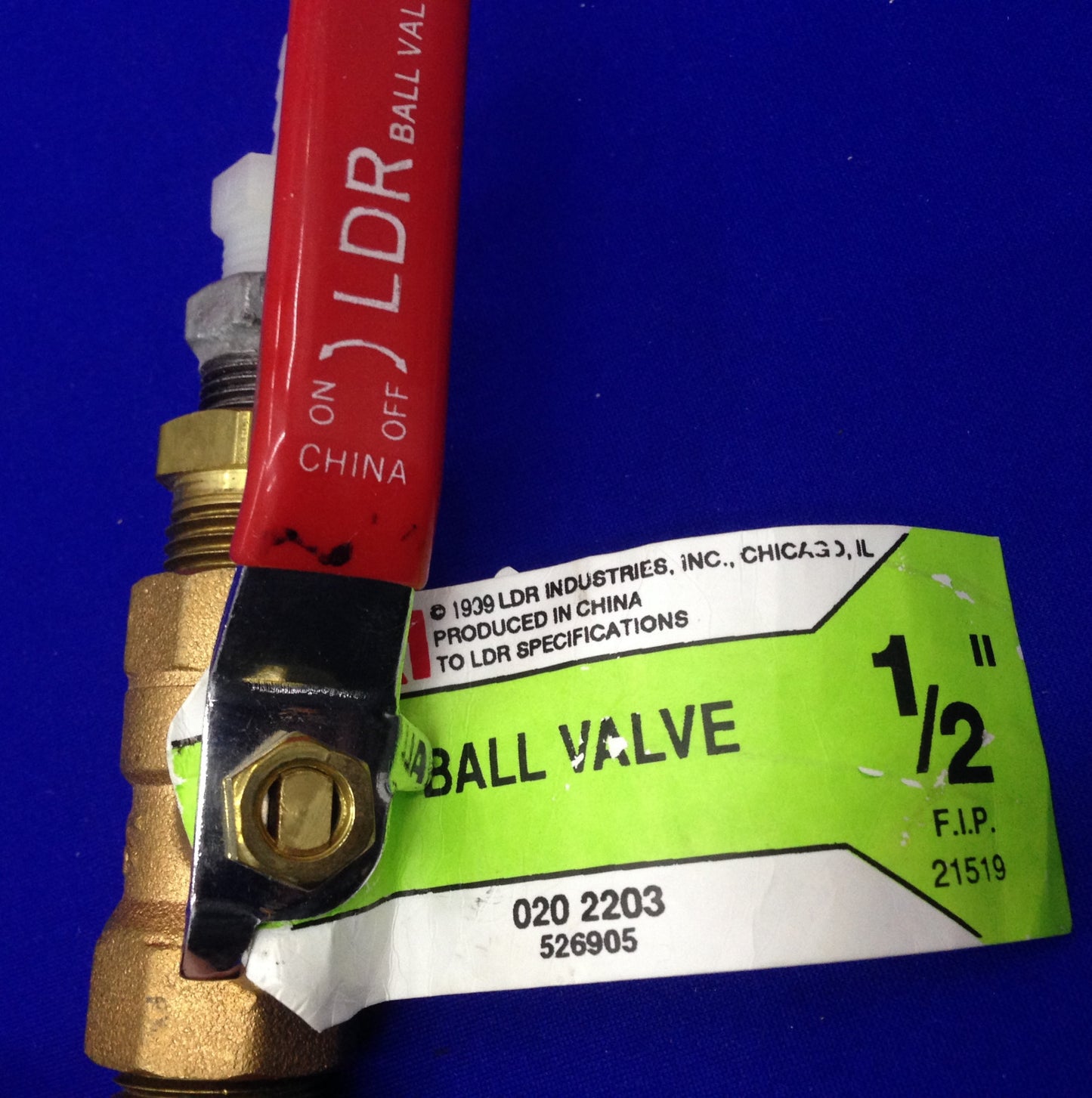 LDR INDUSTRIES LDRI 020 2203 / 526905 1/2" BALL VALVE
