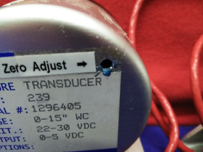 LOT OF 2 SETRA 239 TRANSDUCERS RANGE 0-15” WC