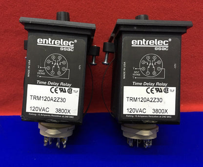QTY 2 - ENTRELEC SSAC / TRM120A2Z30 TIME DELAY RELAYS