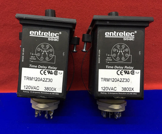QTY 2 - ENTRELEC SSAC / TRM120A2Z30 TIME DELAY RELAYS