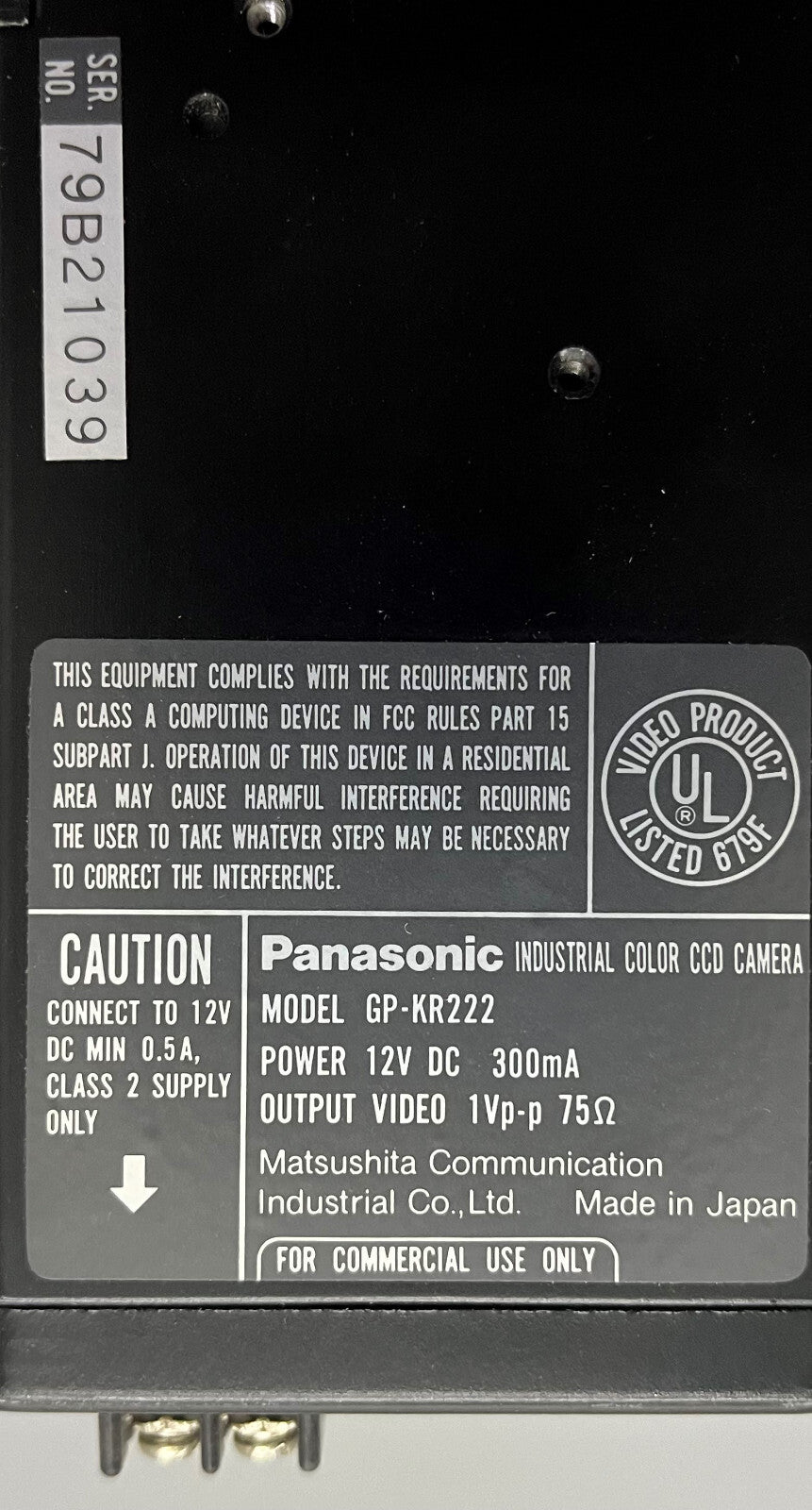 ROI RAM OPTICAL INSTRUMENTATION 30-4000-00 & PANASONIC GP-KR222 DIGITAL CCD CAM