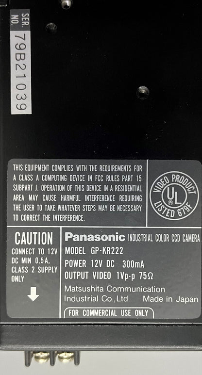 ROI RAM OPTICAL INSTRUMENTATION 30-4000-00 & PANASONIC GP-KR222 DIGITAL CCD CAM