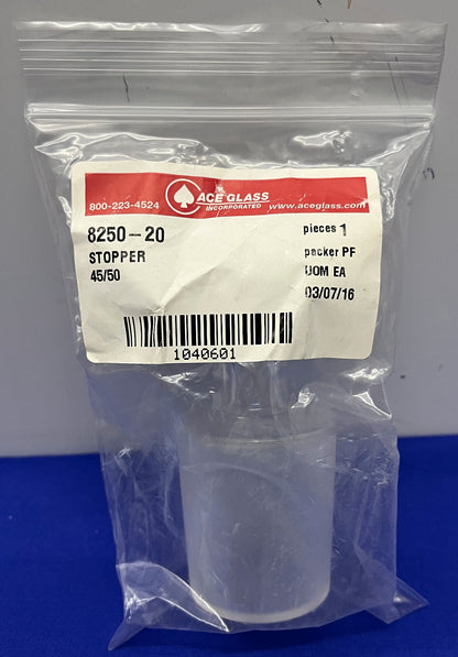 ACE GLASS 8250-20 TAPPO IN VETRO CAVO A TUTTA LUNGHEZZA GIUNTO 45/50