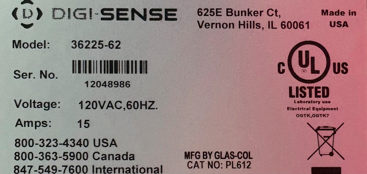 DIGI-SENSE ®  TC5000 SINGLE ZONE TEMPERATURE CONTROLLER 36225-62 TYPE K BENCHTOP