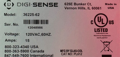 DIGI-SENSE ®  TC5000 SINGLE ZONE TEMPERATURE CONTROLLER 36225-62 TYPE K BENCHTOP
