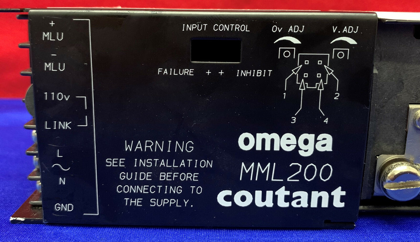 Fuente de alimentación Coutant Lambda Omega MML 200 115/230 V CA 50-60 Hz 29977A Nortech