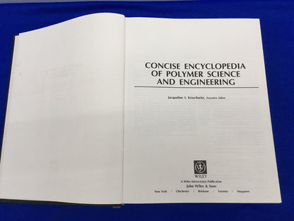 WILEY-INTERSCIENCE ISBN 0-471-51253-2 CONCISE ENCYCLOPEDIA OF POLYMER SCIENCE