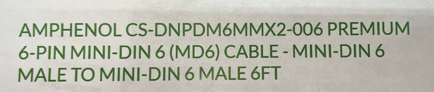 Câbles Amphenol sur demande CS-DNPDM6MMX2-006 Câble 6 broches MD6 mâle/MD6 Lot de 10