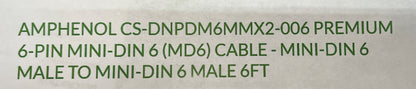 Câbles Amphenol sur demande CS-DNPDM6MMX2-006 Câble 6 broches MD6 mâle/MD6 Lot de 10