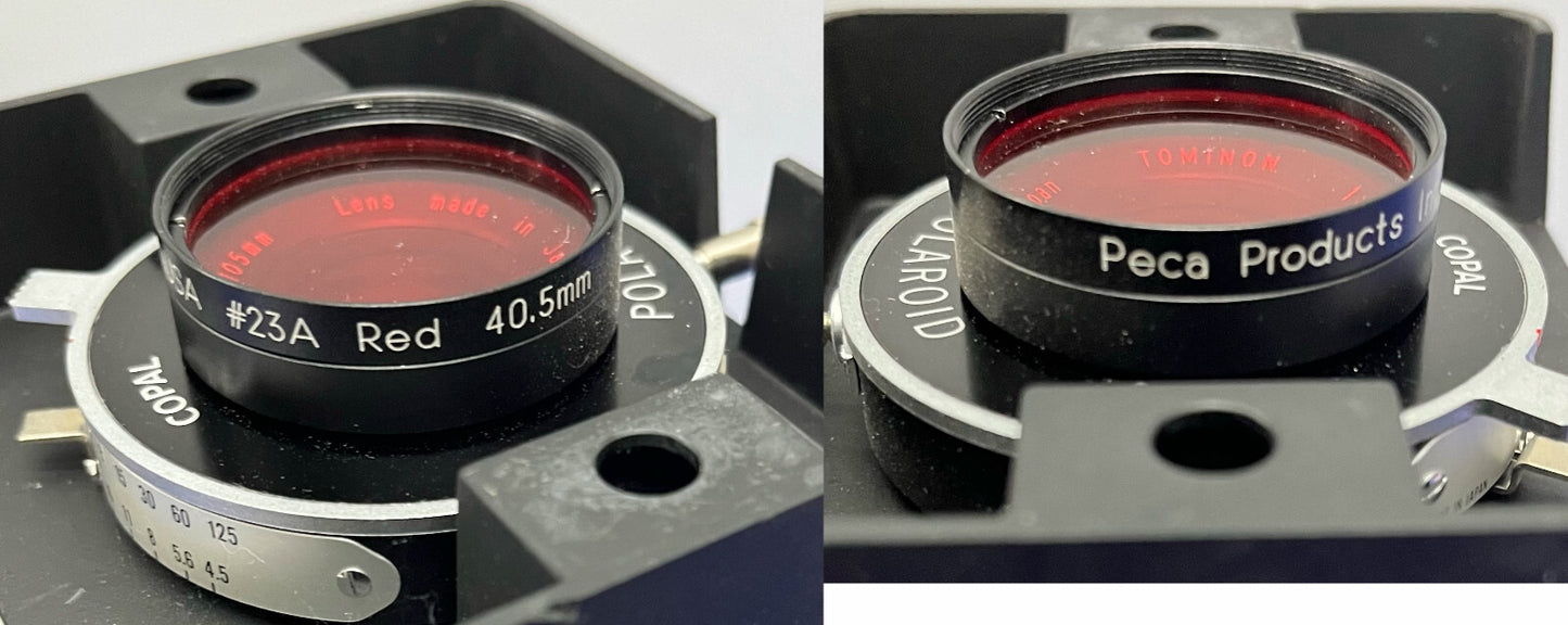 POLAROID GELCAM COPAL RED SHUTTER w/ EP-H7 0.7x ELECTROPHORESIS HOOD