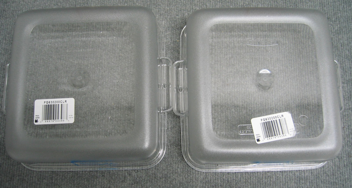 QTY OF 2 - RUBBERMAID 6302CLE 6302 SPACESAVER SQUARE CONTAINERS 2QT