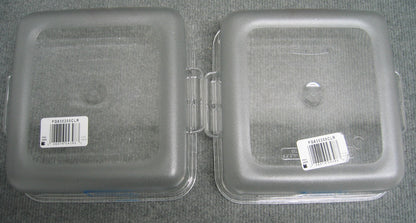 QTY OF 2 - RUBBERMAID 6302CLE 6302 SPACESAVER SQUARE CONTAINERS 2QT