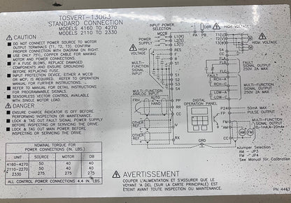 TOSHIBA Frequency Drive  3 phase VT130G3U4220 TOSVERT-130 G3 TRANSISTOR INVERTER