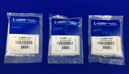 1 LOT OF QTY 3 - L-COM ®  CONNECTIVITY PRODUCTS ECF504-SC5E IN-LINE ADAPTER