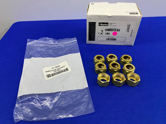PARKER 1WVJ2 DOUBLE FERRULE NUT BRASS A-LOK 5/8" - 1 PKG OF QTY 9