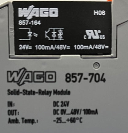WAGO 857-704 SOLID STATE RELAY MODULE w/ 857-164 SOLID STATE RELAY- 1 LOT QTY 50
