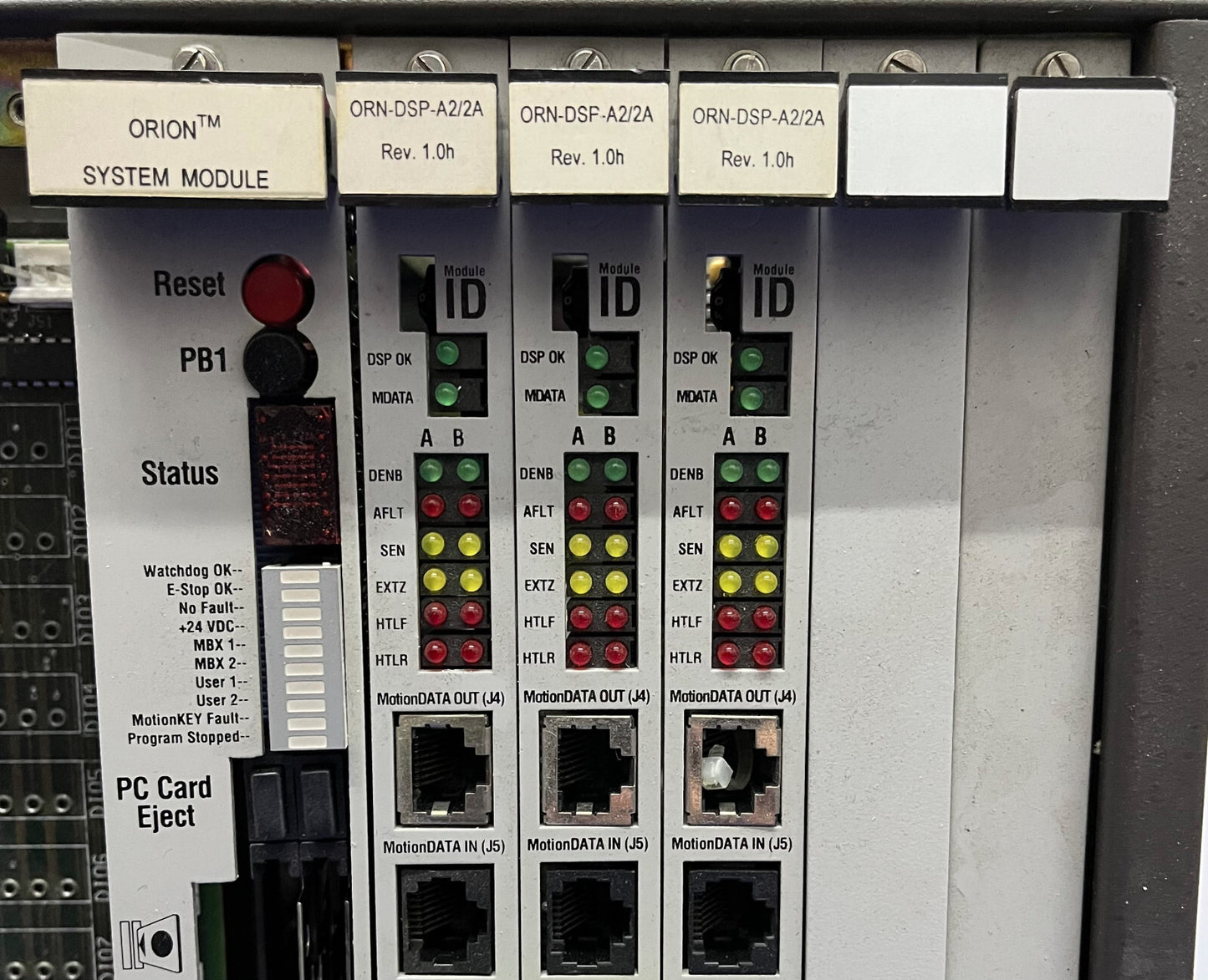 ORMEC MOTION CONTROLLER SERVO ORN-50/AXTS V1.3C 5 SLOT PROCESSOR - PARTS/REPAIR