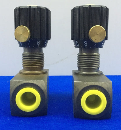1 LOT QTY OF 2 - FLUTEC DRV-08-01.1/0 / DRV080110 FLOW CONTROL VALVE 1/4"