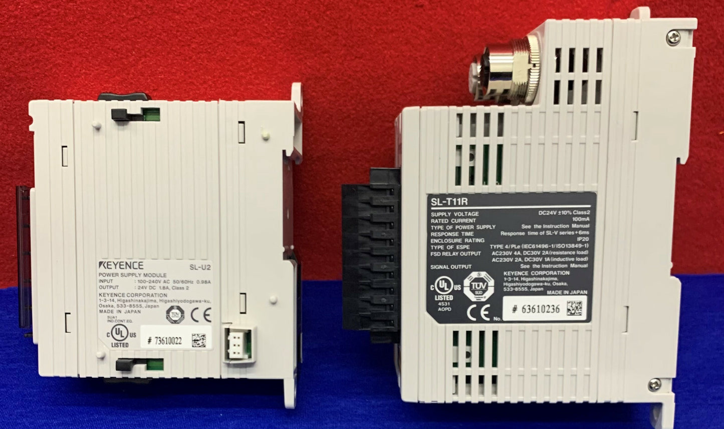 Keyence SL-T11R Veiligheidsrelais Terminal &amp; SL-U2 Voeding 24VDC