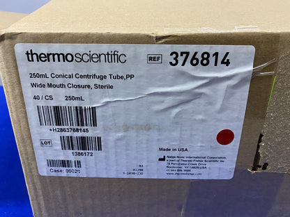THERMO SCIENTIFIC / NALGE NUNC 250ml CONICAL CENTRIFUGE TUBE - 1 CASE OF QTY 40