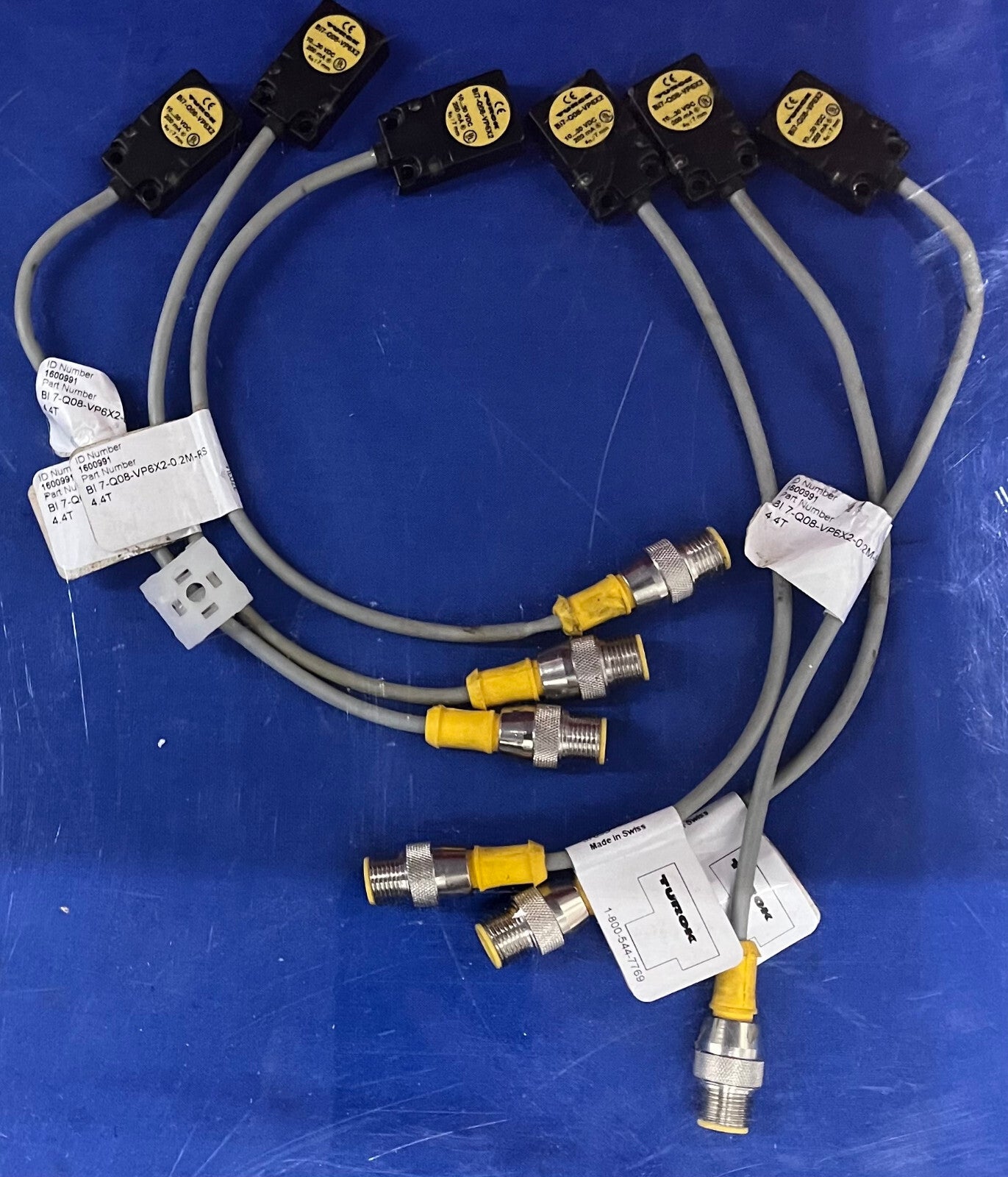 QTY 6 - TURCK Bi7-Q08-VP6X2-0.2M-RS-4.4T RECTANGULAR INDUCTIVE PROXIMITY SENSOR