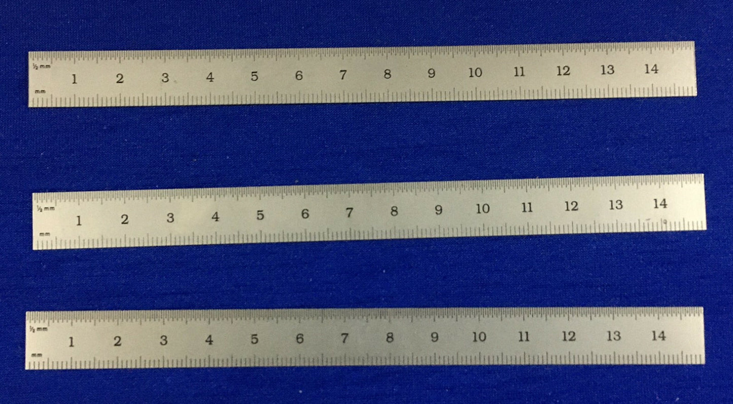 PRODUCTS ENGINEERING PEC 751-150 METRIC GRADUATION STYLE 1/2" WIDE - 3 RULERS