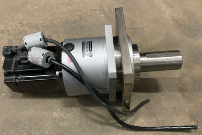 YASKAWA AC SERVO MOTOR SGMAV-08ADA21 W/ SHIMPO NIDEC REDUCER VRGS-33D120-750