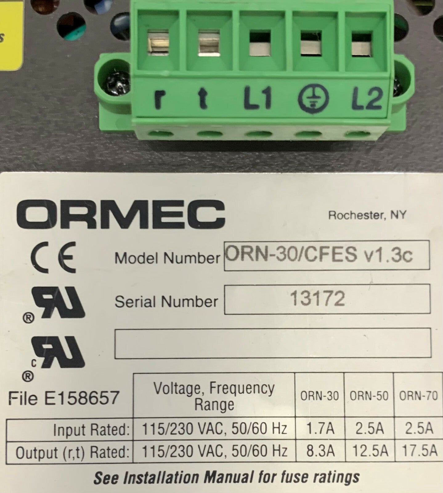 Controlador de movimiento Ormec ORN-30/CFES v1.3c (módulo del sistema Orion y ORN-DSP-A2/2A)