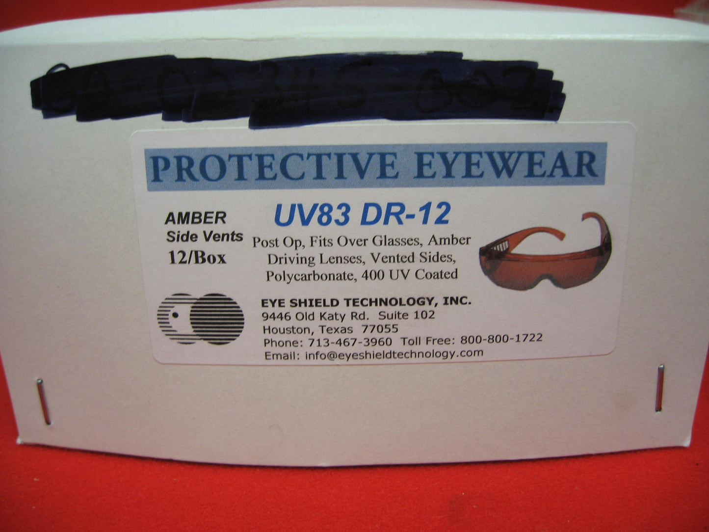EYESHIELD PROTECTIVE EYEWEAR  AMBER DRIVE DRIVING UV83DR-12 UV83 DR-12