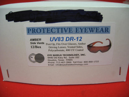 EYESHIELD PROTECTIVE EYEWEAR  AMBER DRIVE DRIVING UV83DR-12 UV83 DR-12