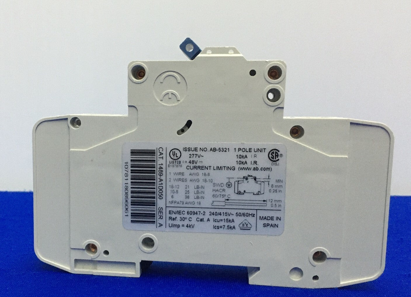 Allen-Bradley Allen Bradley AB 1489-A 1489-A1D050 SER A CIRCUIT BREAKER 1 POLE