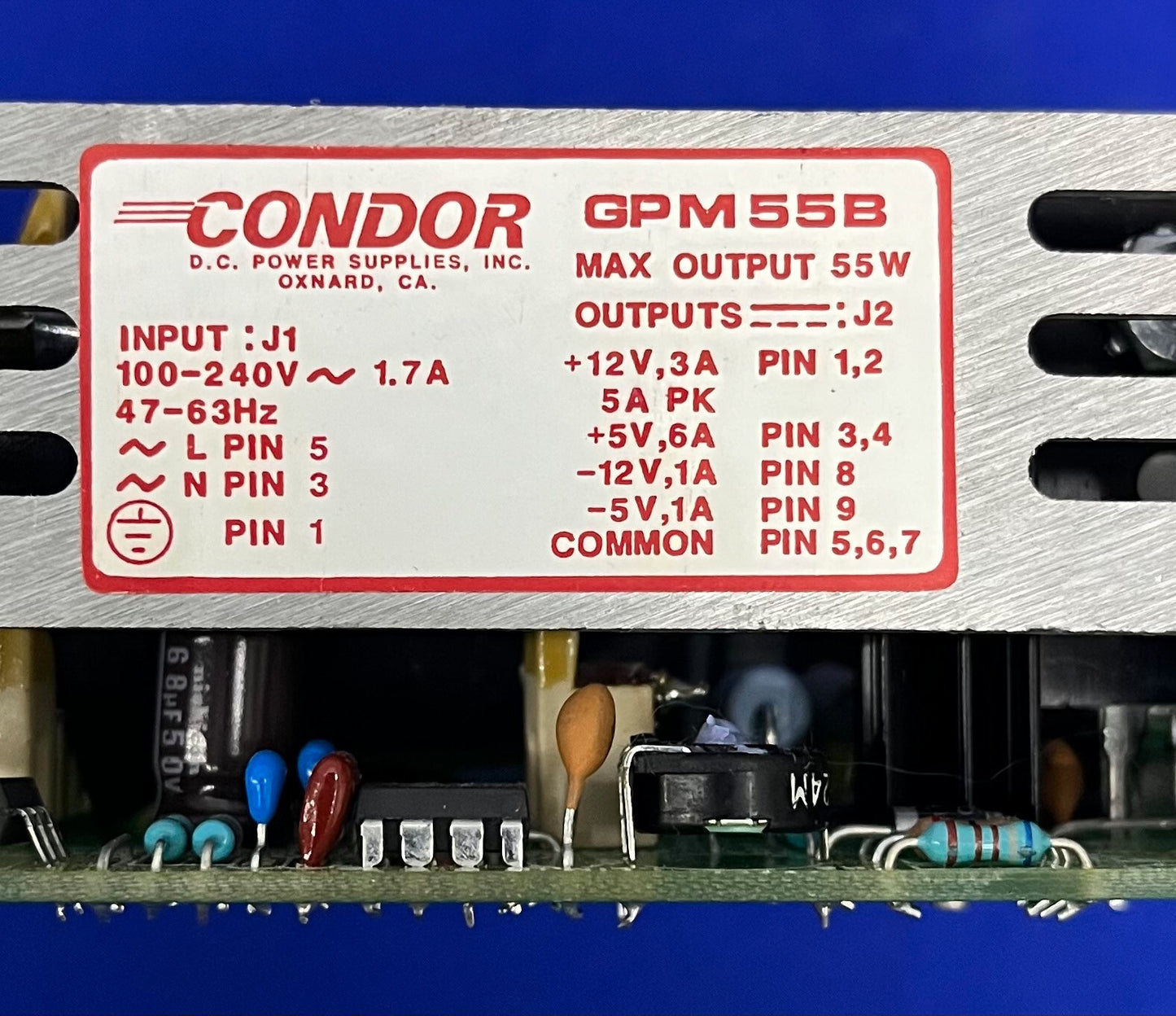 CONDOR GPM55B POWER SUPPLY 55W MAX OUTPUT 12V 3A 5V 6A