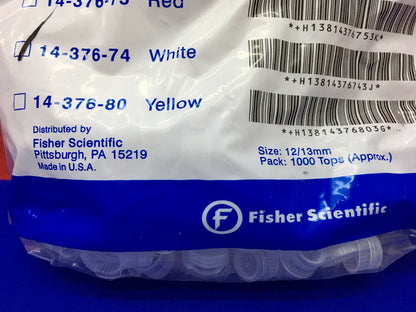 1 CONFEZIONE - CHIUSURE DI SICUREZZA FISHER SCIENTIFIC 14-376-74 BIANCO TAGLIA: 12/13 mm