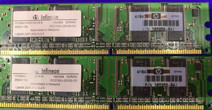 QTY 4 - HP / HEWLETT PACKARD 305956-041 DIMM MEMORY MODULES 128MB