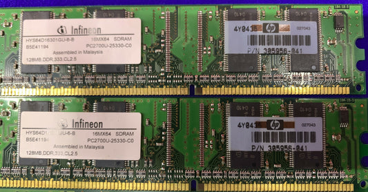 QTY 4 - HP / HEWLETT PACKARD 305956-041 DIMM MEMORY MODULES 128MB
