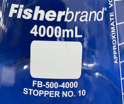 FISHERBRAND FB-500-4000 ERLENMEYER FLASK 4000mL NARROW - QTY 2
