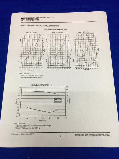 73 PZ - MITSUBISHI ELECTRIC MGFS45B2527B-01 GaAs FET 2,5-2,7 6 HZ